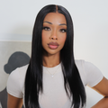 18 Inches=$129.9 | AiryFit™ Scalp Care Wigs - Silky Straight Middle Part Glueless 5x5 Closure Lace Long Wig Pre-Cut Lace