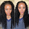 Readitress™ Knotless Fulani Braids Deep Wave Glueless Ear-to-ear 13x4 Frontal HD Lace Wig Human Hair