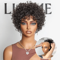 6''+4''=$89.9 | 6 Inches Bouncy Curls with Bangs Glueless Wig + 4 Inches Boss Vibe Bangs No Lace Glueless Wig - US Only