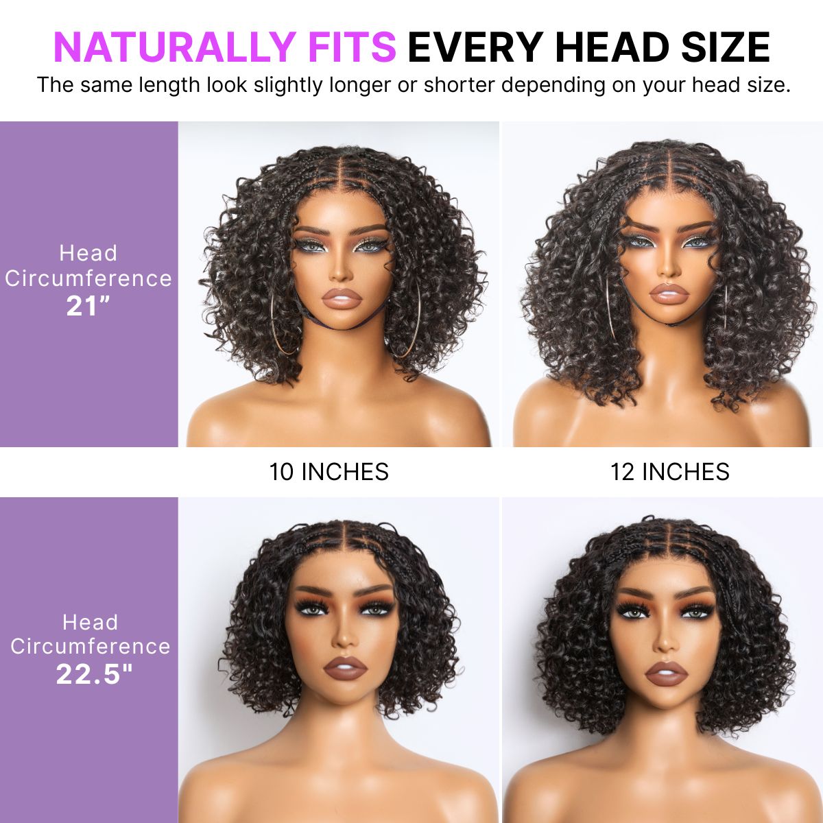 Get Free Wig | Readitress™ Boho Braids Deep Curly Glueless 5x5 Closure Lace with Braided Top Human Hair Wig Pre-Cut Lace - US Only
