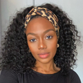 16''+20''=$239.9 | 16 Inches Deep Wave No Lace Glueless Long Headband Wig + 20 Inches Kinky Straight Flexi-Fit Drawstring Glueless Headband Wig  - US Only