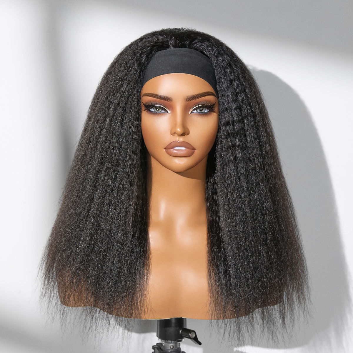 16''+20''=$239.9 | 16 Inches Deep Wave No Lace Glueless Long Headband Wig + 20 Inches Kinky Straight Flexi-Fit Drawstring Glueless Headband Wig  - US Only