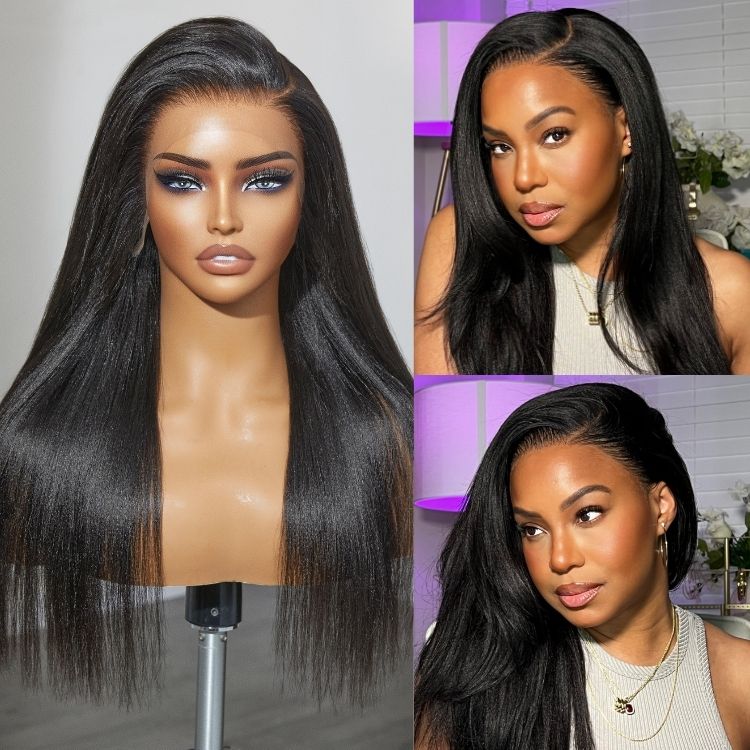 Get Free Wig | PreMax | Nature Max Yaki Straight Ear-to-ear Glueless 13x6 Frontal HD Lace C Part Wig Pre-cut Lace - US Only