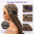 Readitress™ Mix Blonde Light Weight Flexi-Fit Invisi Drawstring Cap HD Full Lace Knotless Boho Curls Braided Long Wig Super Natural Scalp - US Only