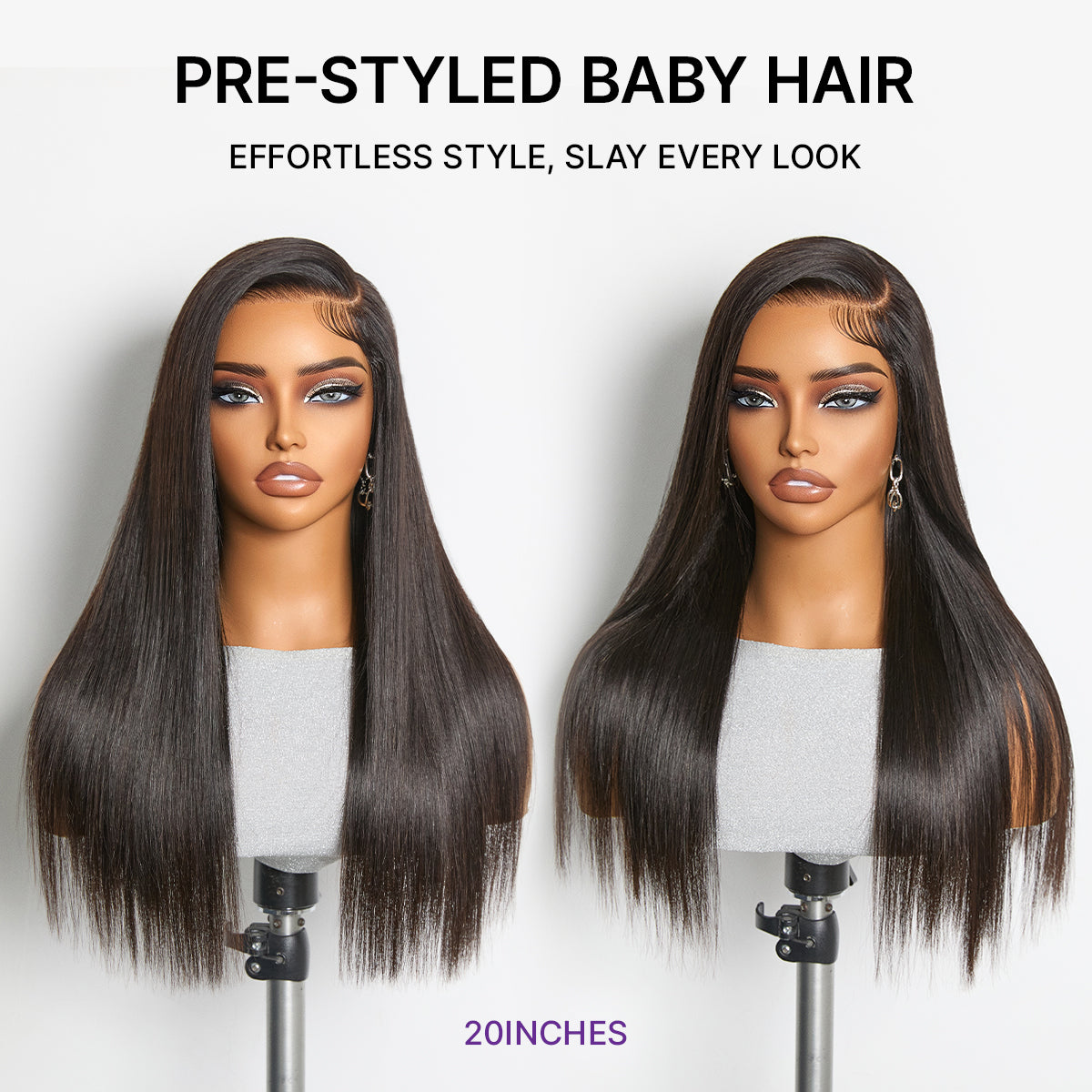 MyOwn-Fit™ PartingMax Glueless Personalized Comfort Wig 250% Density Bone Straight with Baby Hair 7x6 Closure HD Lace Wig Pre Cut & Plucked & Bleached Ready to Go