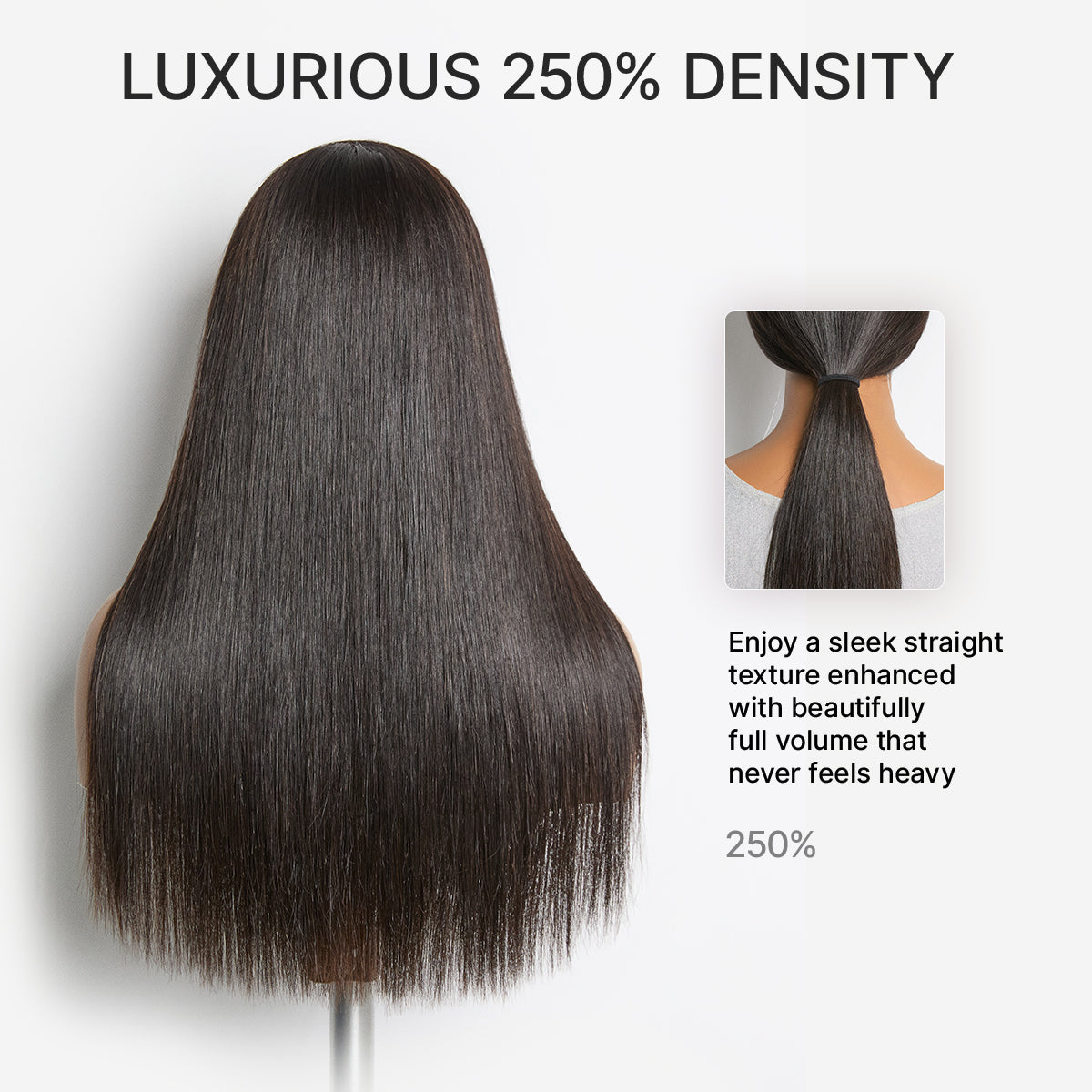 Luvme All-Day Comfort™ Wig 180% / 250% Density Bone Straight with Baby Hair PartingMax Glueless 7x6 Closure HD Lace Wig Pre-Cut Lace