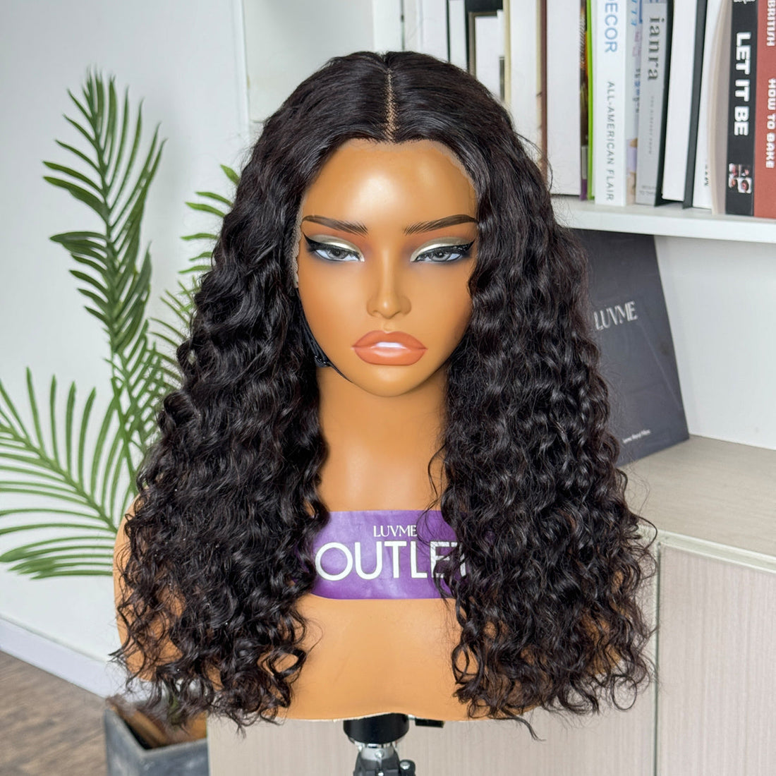 Outlet· 10'' ~20''| Natural Black T Part Lace Deep Wave Glueless Wig Pre-Cut Lace