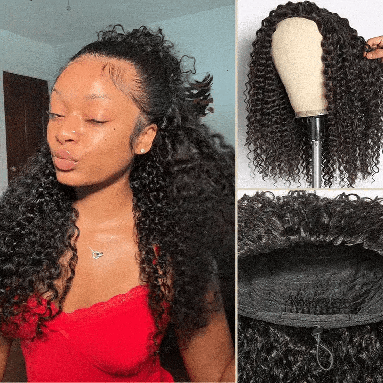 Luvme Too Easy Texture Half Wig 180% Density Fluffy Curly Glueless Flexi-Fit Drawstring Water Wave Wig
