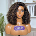 Outlet 12-20'' | Mix Brown Funmi Curly Minimalist HD Lace Glueless Wig Pre-cut Lace
