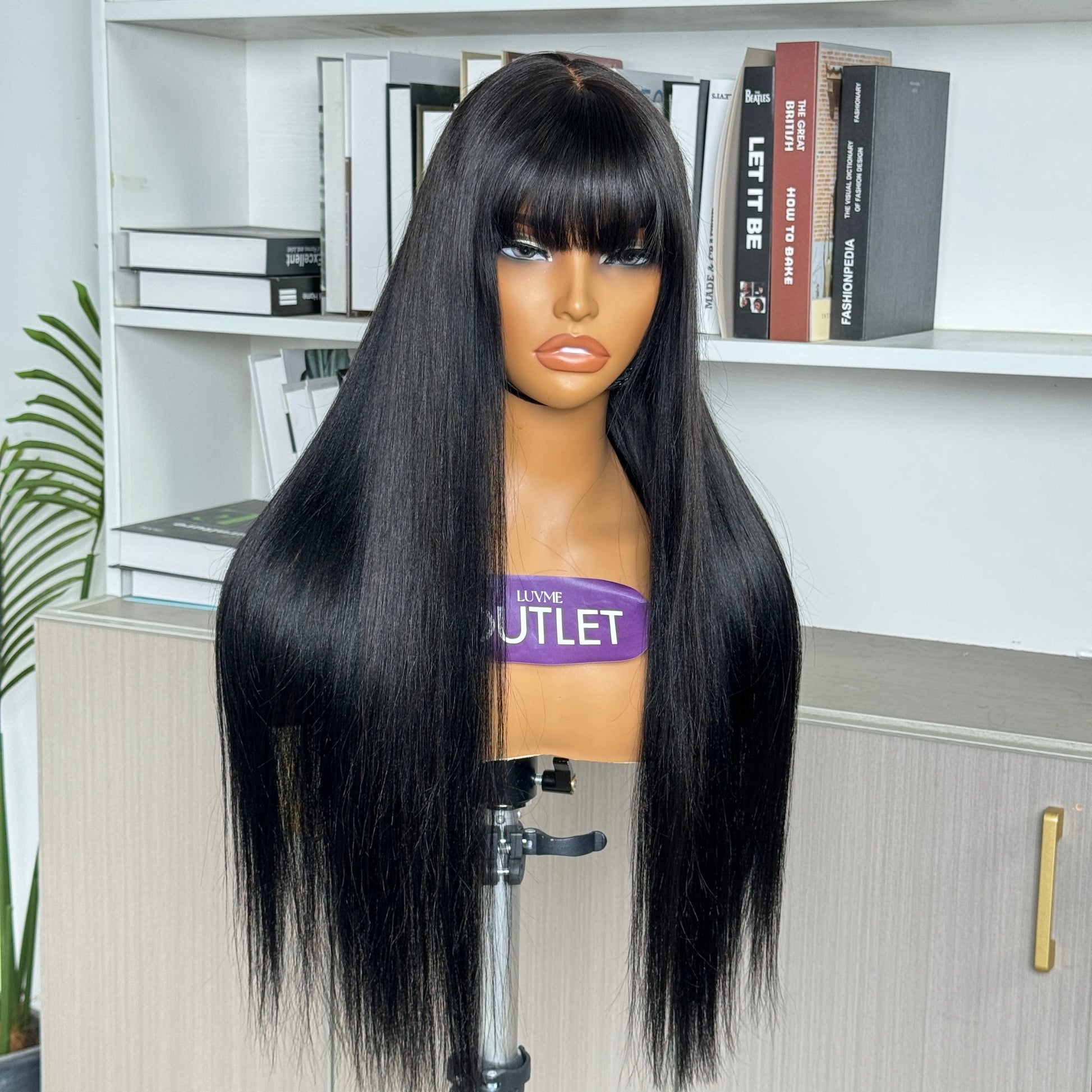Outlet 16''-20''| Natural Black Yaki Minimalist Lace Glueless Wig 100% Human Hair