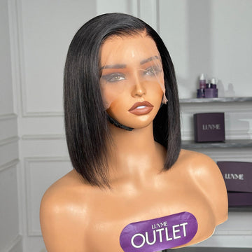 Outlet 10" | Natural Black Glueless Bob 13x5 Frontal Lace Wig Pre-Cut Lace