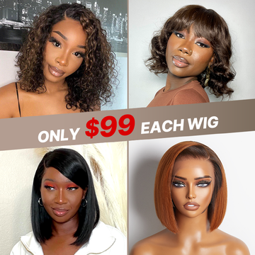 $99 Each | Final Deal 8 inches to 12 inches | Short Wig | 4 Styles Available Only 50 Left | No Code Needed | US ONLY
