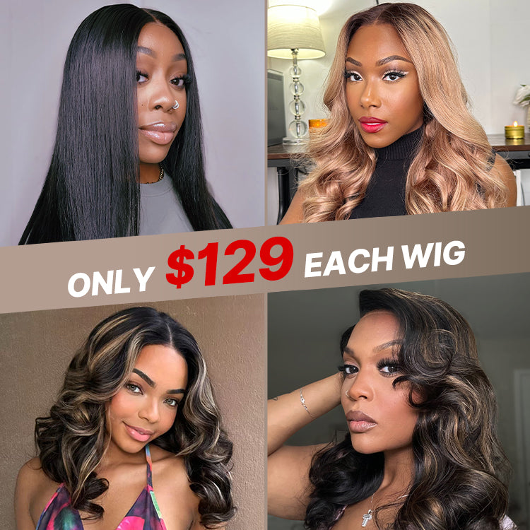 $129 Each | Final Deal 16 inches to 24 inches | Lace Wig | 4 Styles Available Only 50 Left | No Code Needed | US ONLY