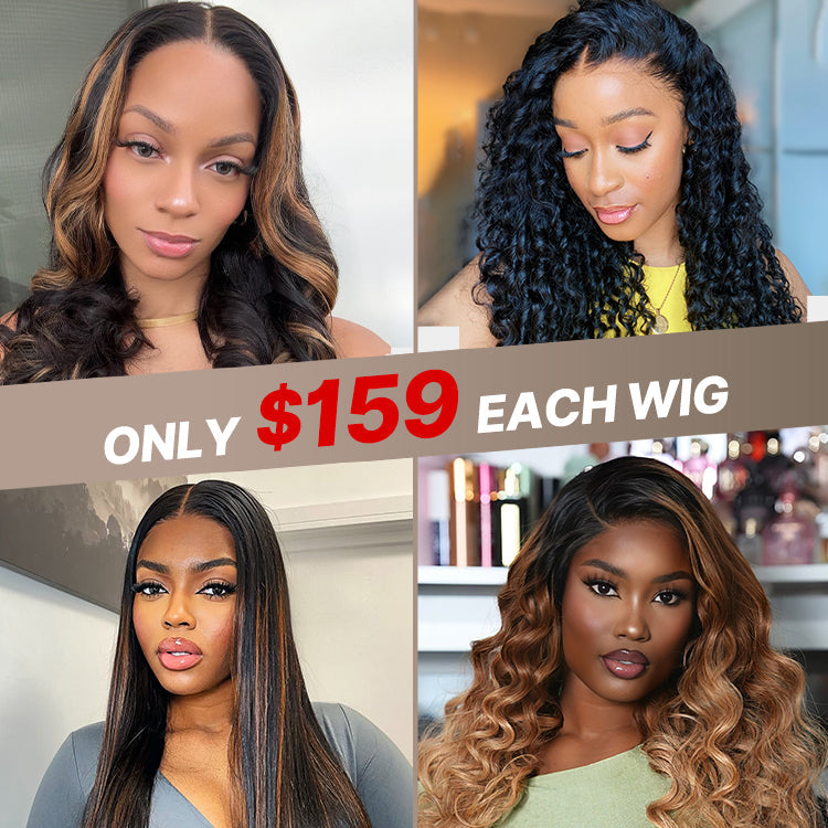 $159 Each | Final Deal 20 inches to 22 inches | Lace Long Wig | 4 Styles Available Only 50 Left | No Code Needed | US ONLY