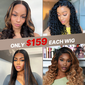 $159 Each | Final Deal 20 inches to 22 inches | Lace Long Wig | 4 Styles Available Only 50 Left | No Code Needed | US ONLY