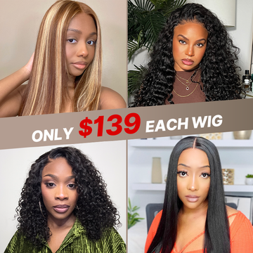$139 Each | Final Deal 18 inches to 22 inches | Short Wig | Lace Wig | 4 Styles Available Only 50 Left | No Code Needed | US ONLY