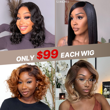 $99 Each | Final Deal 10 inches to 14 inches | Short Wig | 4 Styles Available Only 50 Left | No Code Needed | US ONLY