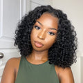 Beginner Friendly Deep Curly V Part Natural Scalp Glueless Mid Part Long Wig 100% Human Hair - US Only