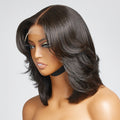 Natural Black Handcraft Layered 5x5 Closure HD Lace Glueless Short Wig | Large & Small Cap Size