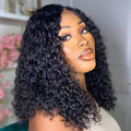 Bouncy Shaggy Curly Minimalist HD Lace Glueless Mid Part Long Wig 100% Human Hair- US Only