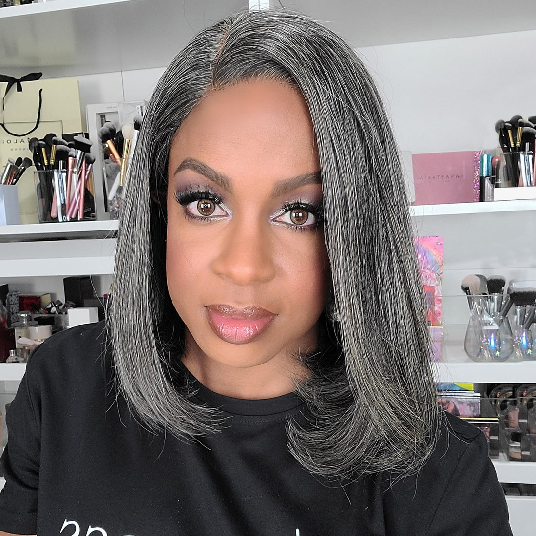 Salt & Pepper Color 4x4 closure Bob Wig - US Only