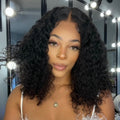 Bouncy Shaggy Curly Minimalist HD Lace Glueless Mid Part Long Wig 100% Human Hair- US Only