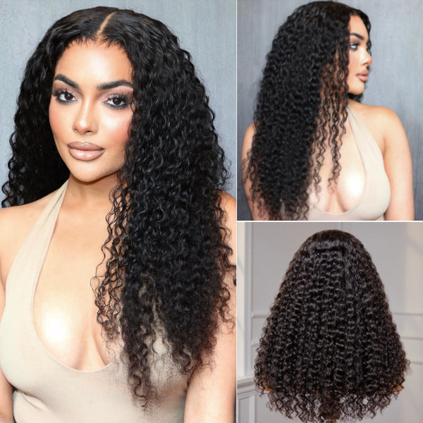 Deep Wave 5×5 Closure HD Lace Glueless Mid Part Long Wig 100% Human Hair - US Only