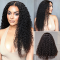 200% Density Water Wave 5x5 Closure HD Lace Glueless Long Wig 100% Human Hair  - US ONLY
