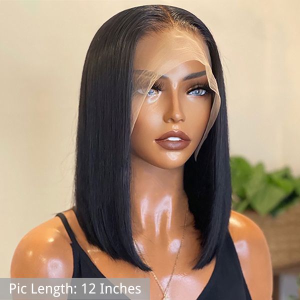 Smooth Blunt Cut 13x4 Frontal Lace Bob Wig 100% Human Hair | Silky Straight - US Only