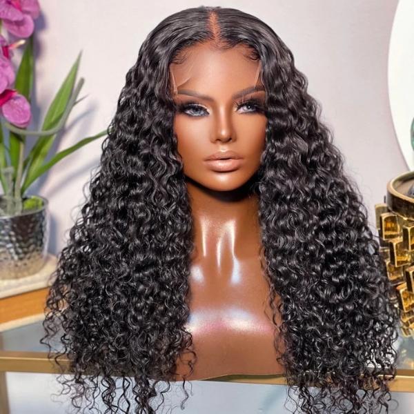 Deep Wave 5×5 Closure HD Lace Glueless Mid Part Long Wig 100% Human Hair - US Only