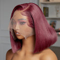 Final Restock | Reddish Purple Side Part Glueless Wide T Lace Bob Wig Pre-cut Lace - US Only