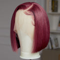Final Restock | Reddish Purple Side Part Glueless Wide T Lace Bob Wig Pre-cut Lace - US Only
