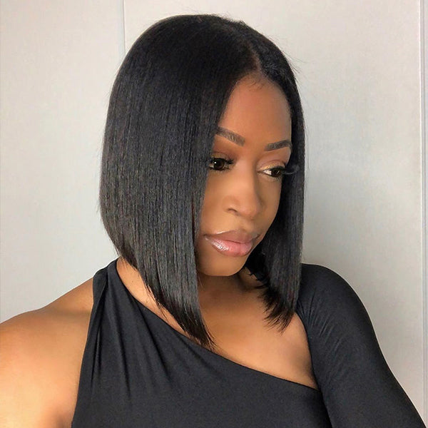 Quick & Easy Affordable U Part Bob Wig 100% Human Hair  - US Only
