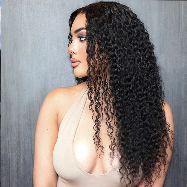 Deep Wave 5×5 Closure HD Lace Glueless Mid Part Long Wig 100% Human Hair - US Only