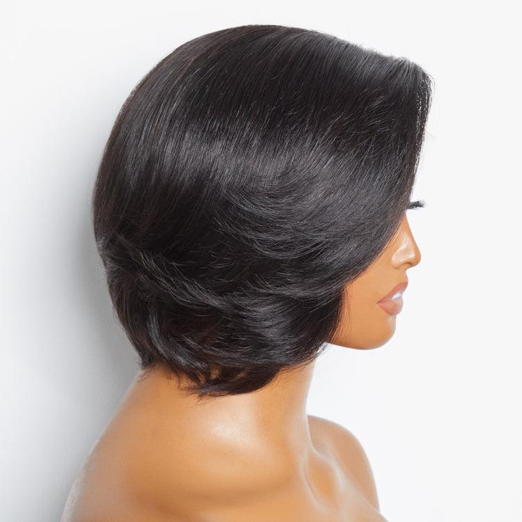 Final Restock | Mature Boss Pixie Cut with Swept Bangs Glueless Minimalist HD Lace Bob Wig - US Only