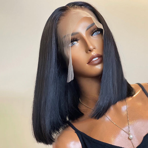 Smooth Blunt Cut 13x4 Frontal Lace Bob Wig 100% Human Hair | Silky Straight - US Only