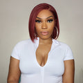 Final Restock | Reddish Purple Side Part Glueless Wide T Lace Bob Wig Pre-cut Lace - US Only